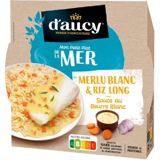PLAT CUISINE MERLU BLANC ET RIZ LONG D'AUCY 300G