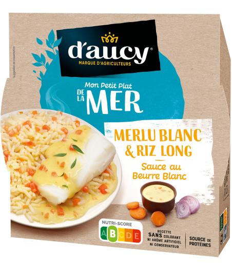 PLAT CUISINE MERLU BLANC ET RIZ LONG D'AUCY 300G
