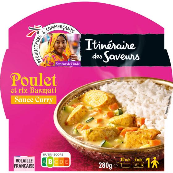 POULET ET RIZ BASMATI SAUCE CURRY ITINERAIRE DES SAVEURS 280G