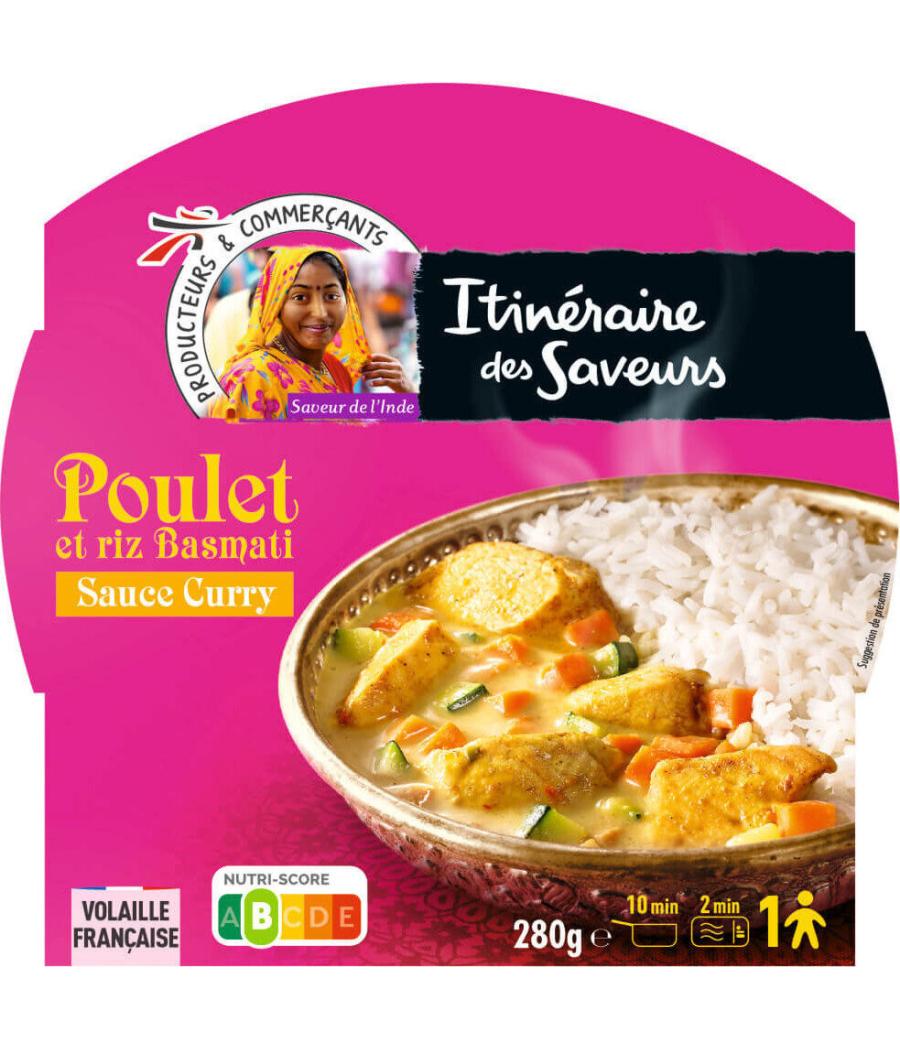 POULET ET RIZ BASMATI SAUCE CURRY ITINERAIRE DES SAVEURS 280G