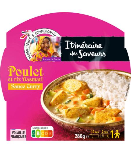 POULET ET RIZ BASMATI SAUCE CURRY ITINERAIRE DES SAVEURS 280G