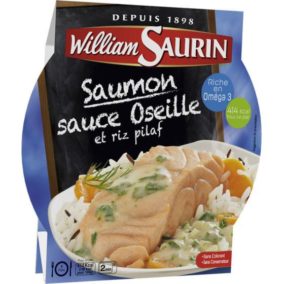 PLAT CUISINE SAUMON SAUCE OSEILLE ET RIZ PILAF WILLIAM SAURIN 300G