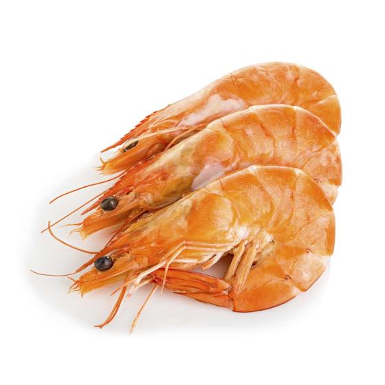 CREVETTE CUITE SAUVAGE 10 UNITES/KG SOUS ATMOSPHERE PECHEE EN ATLANTIQUE CENTRE-EST COLIS 2 KG P...