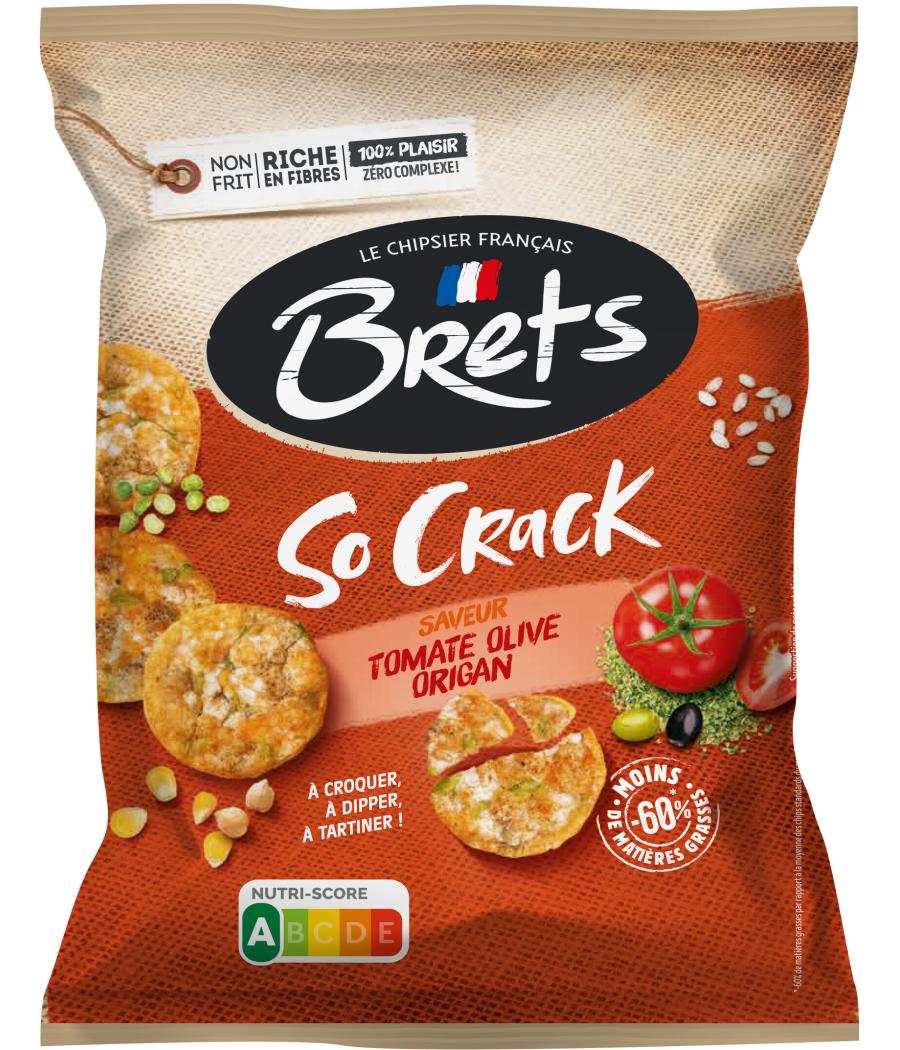 CHIPS SO CRACK SAVEUR TOMATE OLIVE ORIGAN BRET'S 70G
