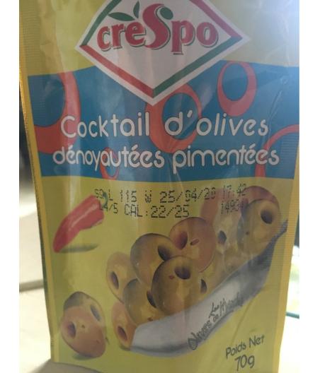 LES OLIVES DU MARCHE - COCKTAIL D\'OLIVES DENOYAUTEES PIMENTEES 70 G