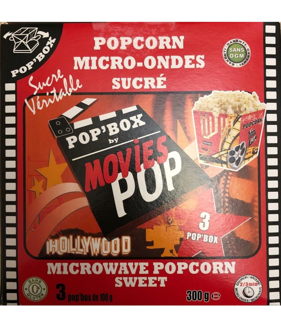POPCORN MICRO-ONDES SUCRE MOVIES POP 300G