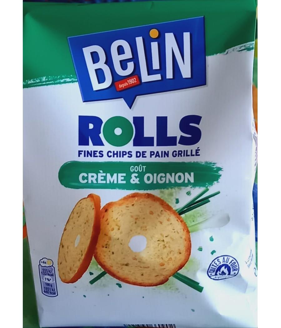 CHIPS DE PAIN FINES GRILLE GOUT CREME ET OIGNON ROLLS 150G