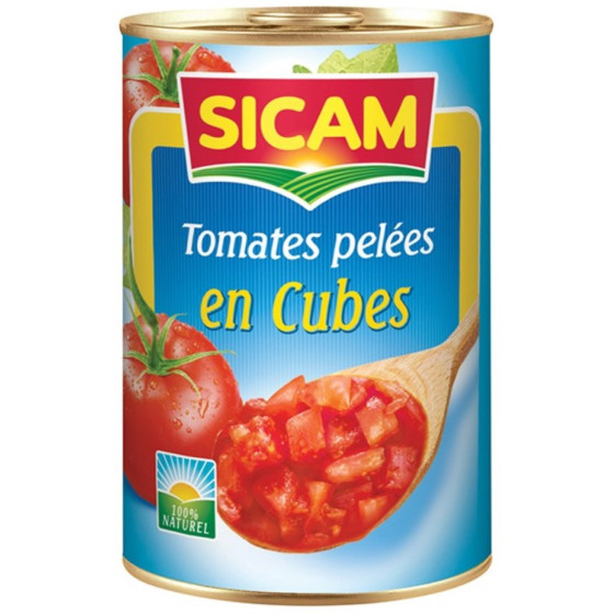 TOMATES PELEES EN CUBES SICAM 400G