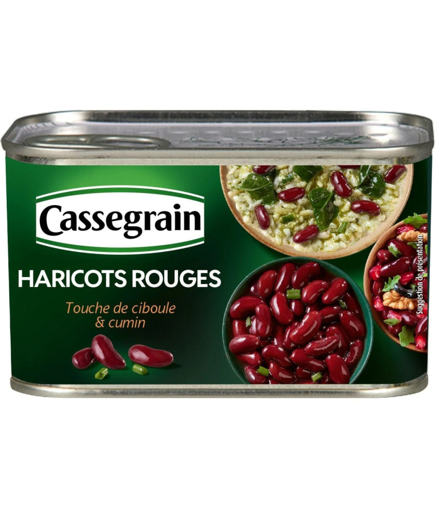 HARICOTS ROUGES CASSEGRAIN TOUCHE DE CIBOULE & CUMIN 400G