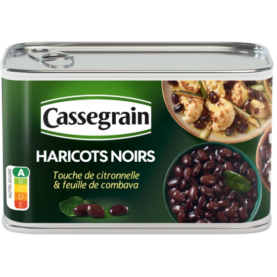HARICOTS NOIRS CITRONNELLE ET COMBAVA CASSEGRAIN 400G