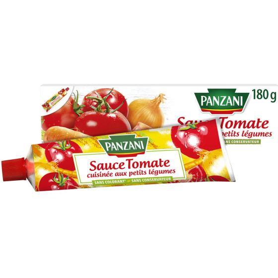 SAUCE TOMATE CONCENTREE CUISINEE AUX PETITS LEGUMES PANZANI 180G