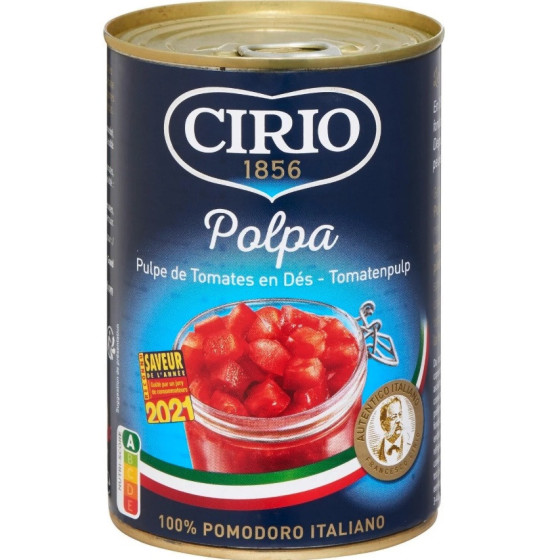 LA PULPE EN DES DE TOMATES AU BASILIC, 2X400G 2 X 400 G