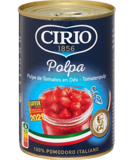 LA PULPE EN DES DE TOMATES AU BASILIC CIRIO 800G