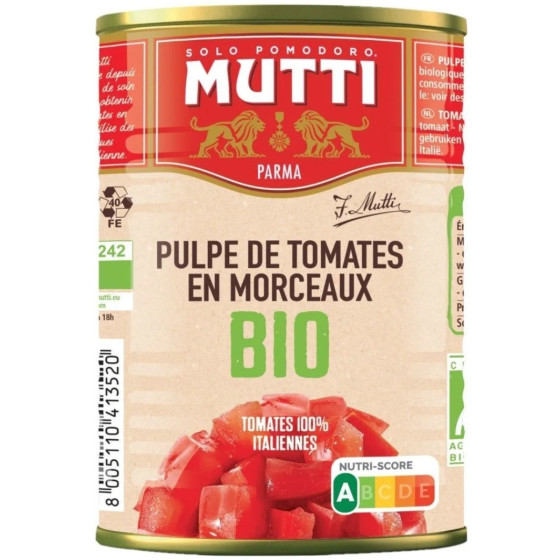 PULPE DE TOMATES EN MORCEAUX BIO MUTTI 400G