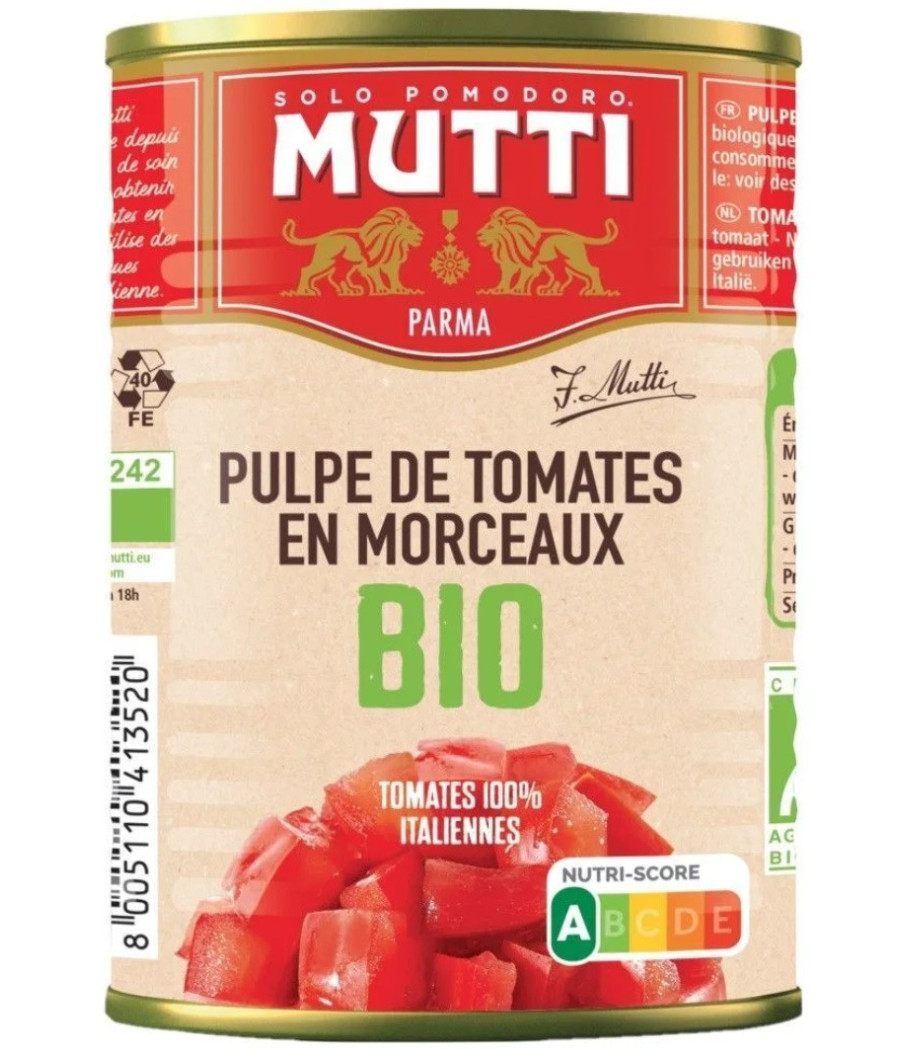 PULPE DE TOMATES EN MORCEAUX BIO MUTTI 400G
