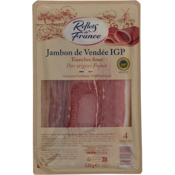 JAMBON DE VENDEE IGP LA BARQUETTE REFLET DE FRANCE 120G