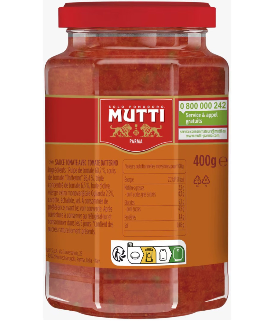 SAUCE TOMATES CUISINEES MUTTI 400G