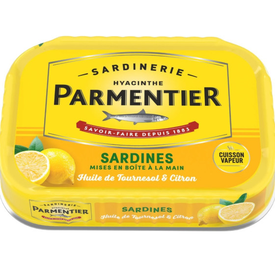SARDINE HUILE TOURNESOL ET CITRON PARMENTIER 135G