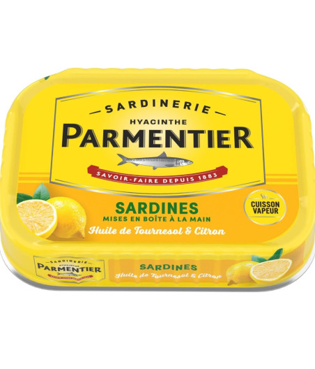 SARDINE HUILE TOURNESOL ET CITRON PARMENTIER 135G