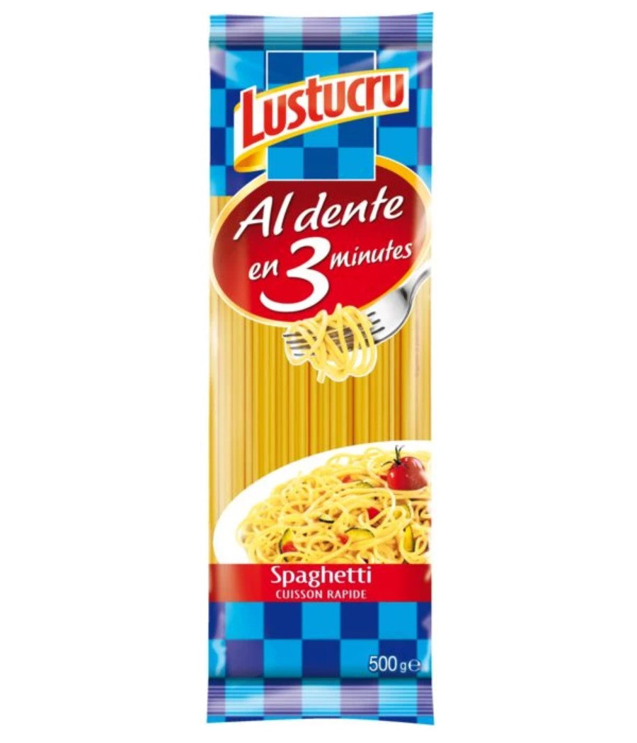 PATES LUSTUCRU SPAGHETTI, AL DENTE EN 3 MINUTES 500G