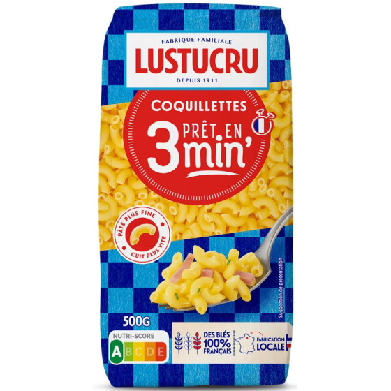 PATES LUSTUCRU COQUILETTES 500G