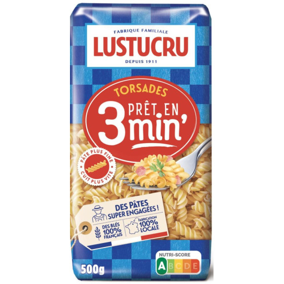PATES LUSTUCRU TORSADE 3 MINUTES 500G
