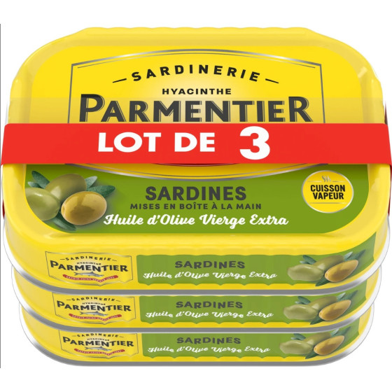 SARDINE HUILE D’OLIVE 3*135G