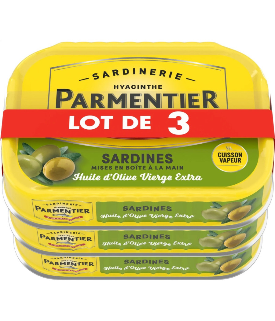 SARDINE HUILE D’OLIVE 3*135G