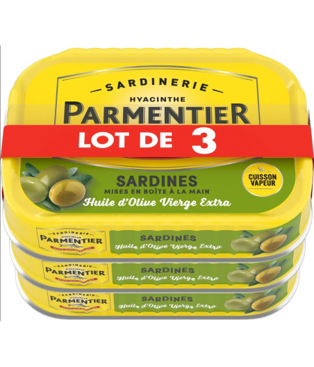 SARDINE HUILE D’OLIVE 3*135G