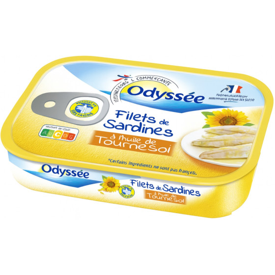 FILETS DE SARDINES A L'HUILE DE TOURNESOL  ODYSSEE 100G (1/7) 100 G