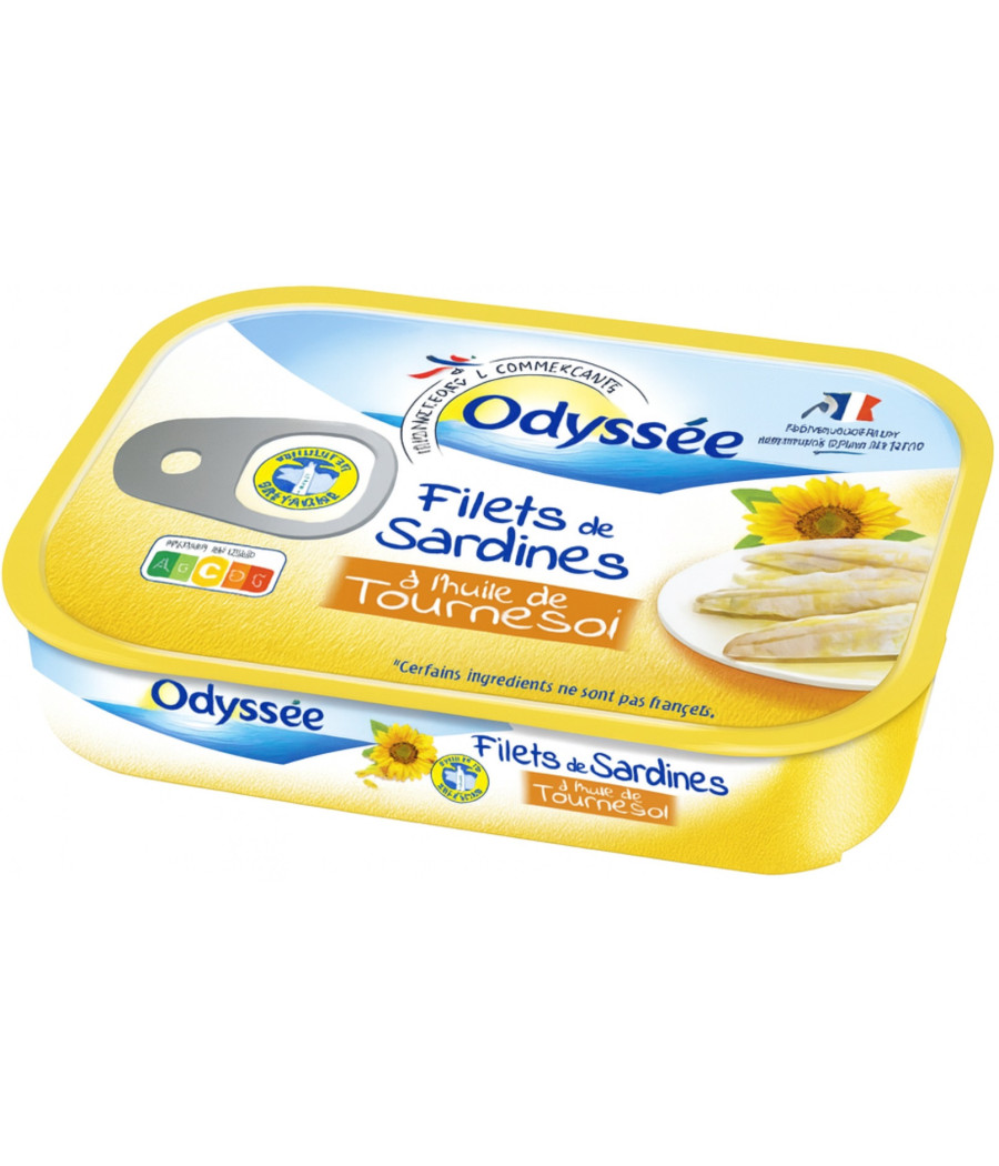 FILETS DE SARDINES A L'HUILE DE TOURNESOL  ODYSSEE 100G (1/7) 100 G