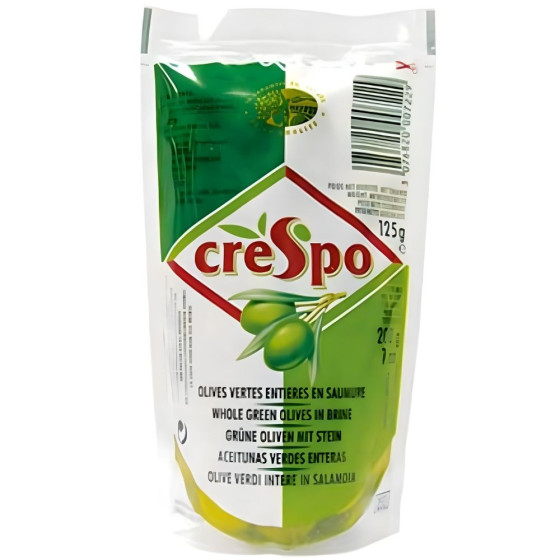 OLIVES VERTES ENTIERES EN SAUMURE CRESPO 200G