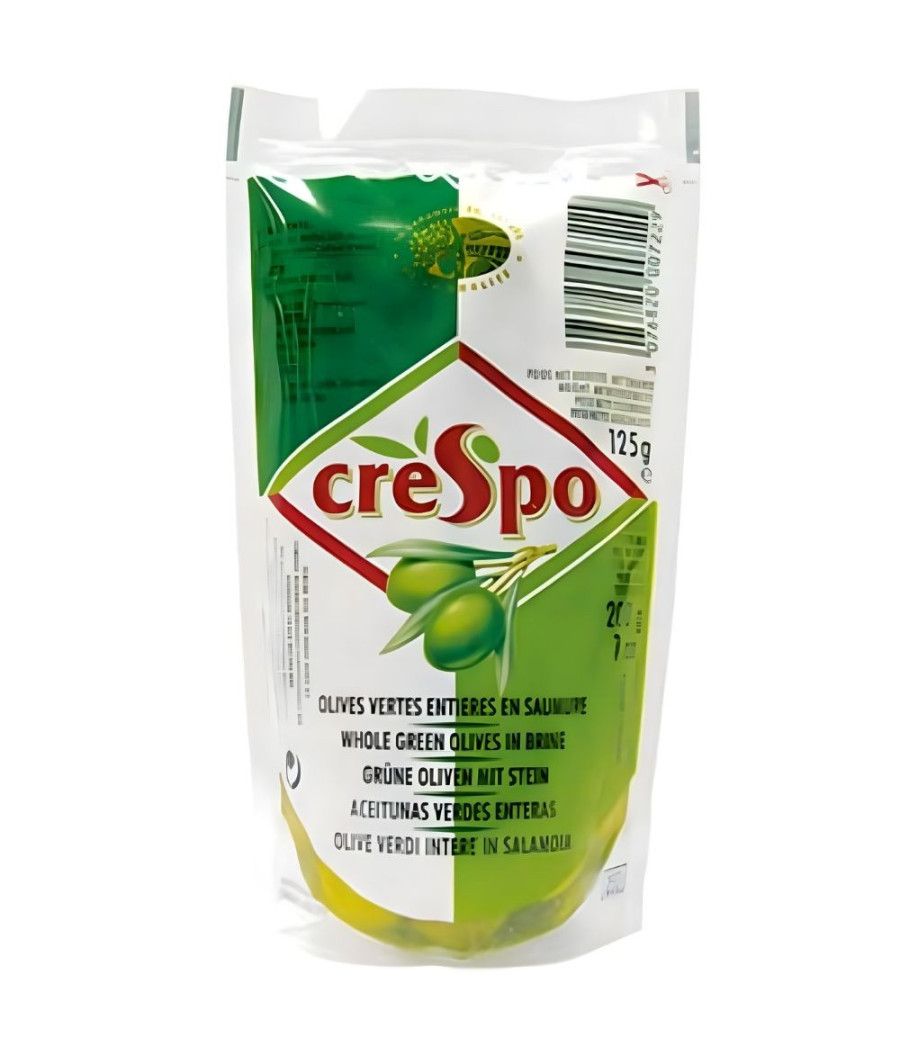 OLIVES VERTES ENTIERES EN SAUMURE CRESPO 200G
