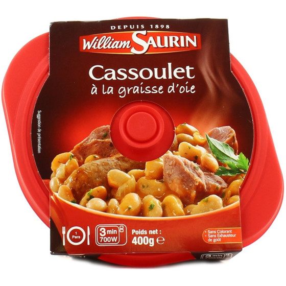 CASSOULET A LA GRAISSE D'OIE WILLIAM SAURIN 400G