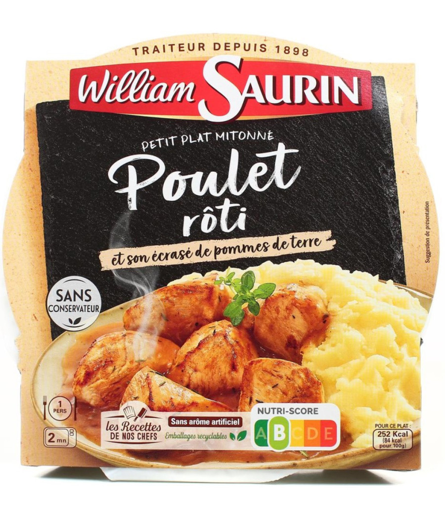 POULET ROTI ET POMME DE TERRE WILLIAM SAURIN 300G