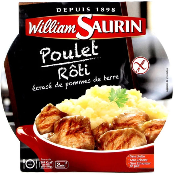 POULET ROTI ECRASE AU POMMES DE TERRE WILLIAM SAURIN 285G