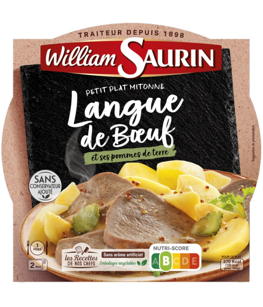 LANGUE DE BOEUF ET SES POMMES DE TERRE WILLIAM SAURIN 285G