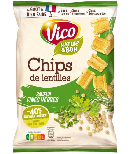 CHIPS VICO DE LENTILLES SAVEUR FINES HERBES 85G