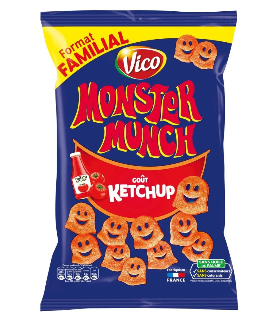 CHIPS GOUT KETCHUP MONSTER MUNCH VICO 135G