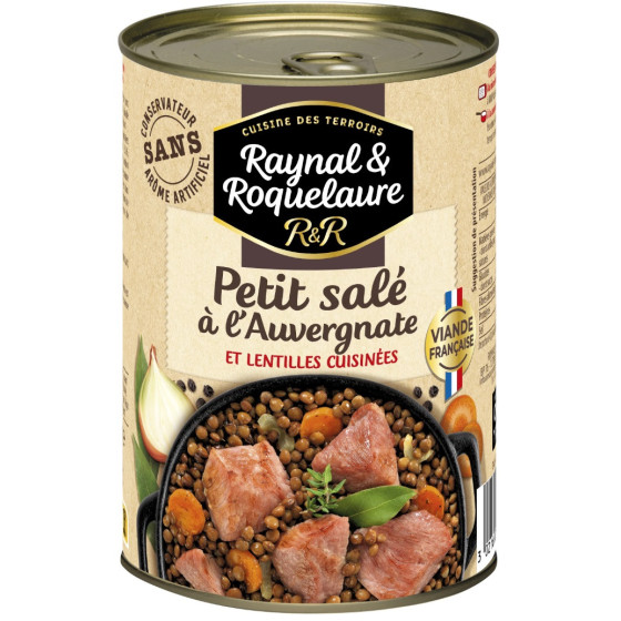 PETIT SALE A L'AUVERGNATE ET LENTILLES CUISINEES RAYNAL ET ROQUELAURE 420G