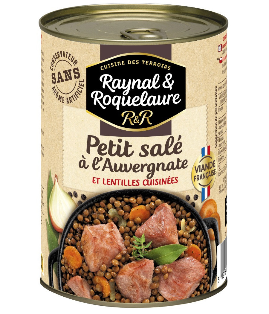 PETIT SALE A L'AUVERGNATE ET LENTILLES CUISINEES RAYNAL ET ROQUELAURE 420G