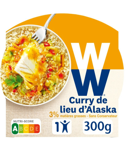 PLAT CURRY DE LIEU D'ALSKA LAIT DE COCO WEIGHT WATCHERS 300G