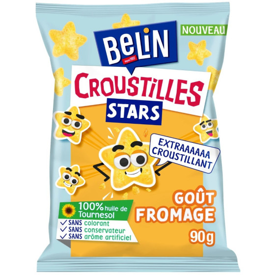 CHIPS CROUSTILLES STARS GOUT FROMAGE BELIN 90G
