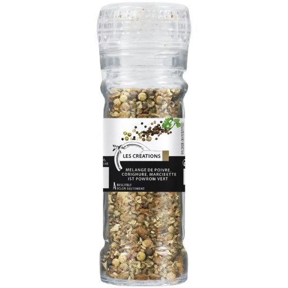 EPICE MELANGE DE POIVRE CORIANDRE MANIGUETTE ET POIVRON VERT LES CREATIONS 40G
