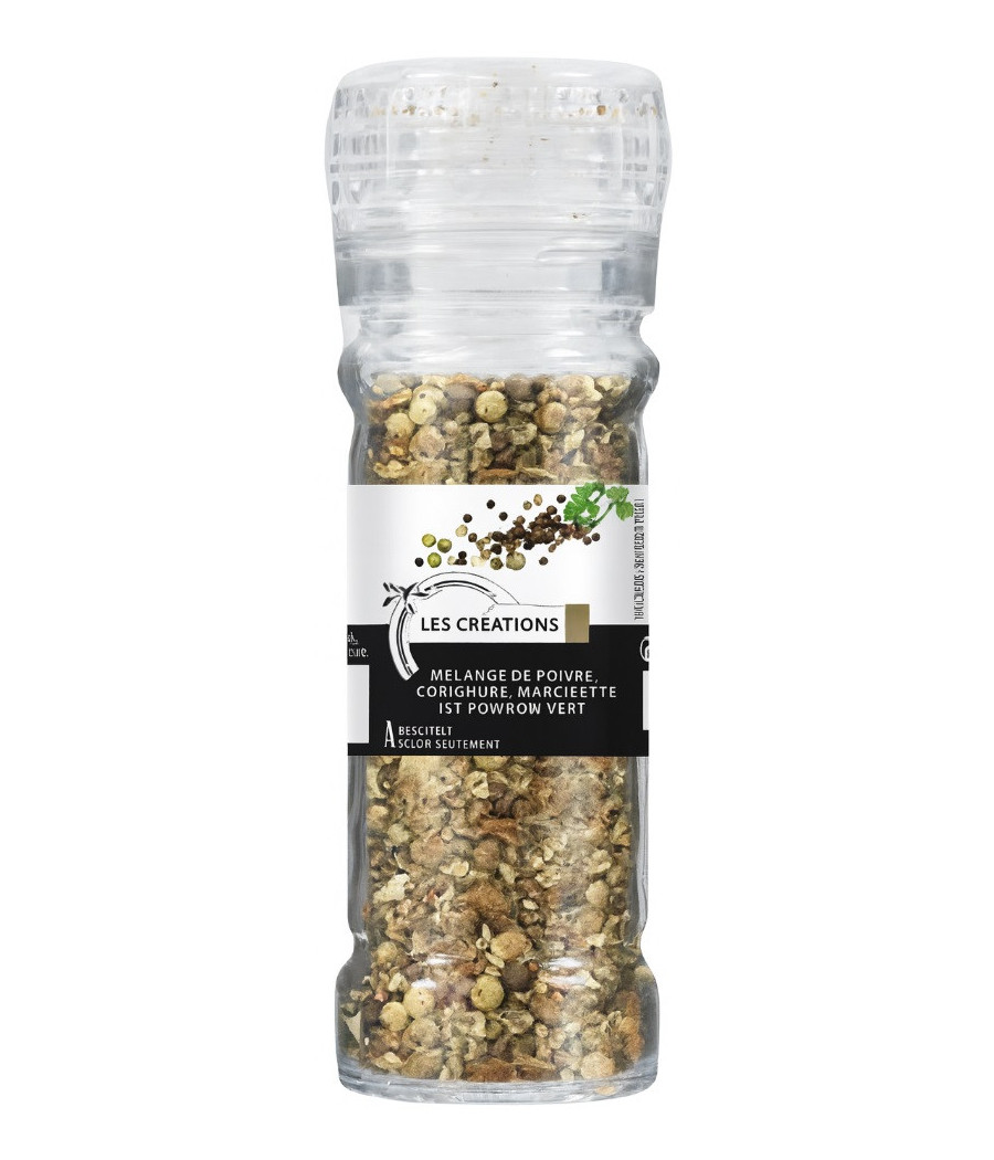 EPICE MELANGE DE POIVRE CORIANDRE MANIGUETTE ET POIVRON VERT LES CREATIONS 40G