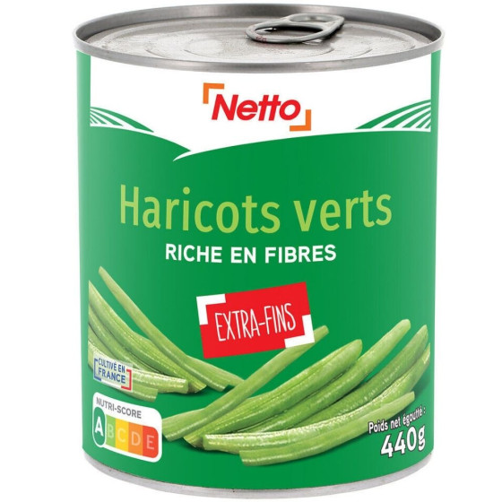 HARICOTS VERTS EXTRA FINS NETTO 440G