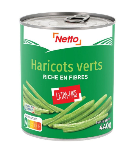 HARICOTS VERTS EXTRA FINS 4/4 800G