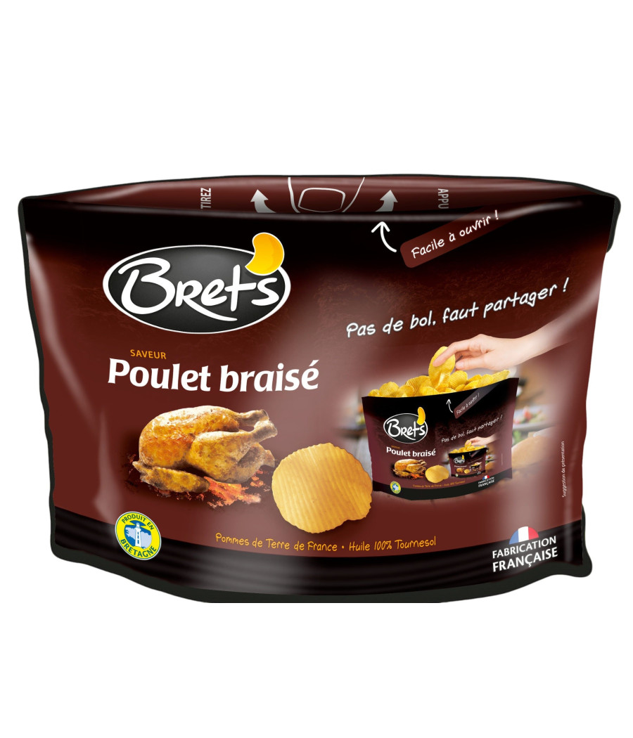 CHIPS POULET BRAISE BRETS 165G