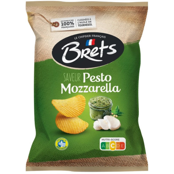 CHIPS SAVEUR PESTO MOZZARELLA BRETS 125G