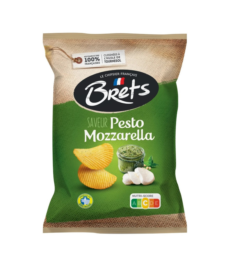 CHIPS SAVEUR PESTO MOZZARELLA BRETS 125G